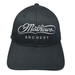 Mathews Archery Snapback Trucker Hat Black One Size Adjustable Embroidered